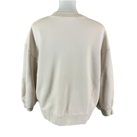 Public Tokyo Beige Minimalist Oversized Crewneck Sweatshirt Free Size Streetwear - Picture 2 of 4